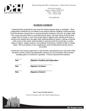 Patient Consent Form for Dental Treatment