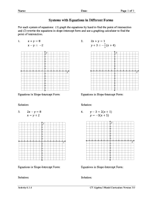 Systems with Equations in Different Forms