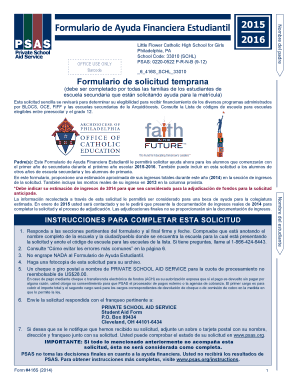 Formulario de Ayuda Financiera Estudiantil 2015-2016