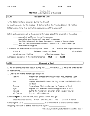 Video Study Guide on Prophets