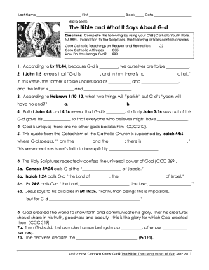 Bible Skills Worksheet