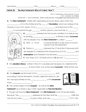 New Testament Study Worksheet