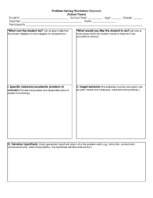 Problem-Solving Worksheet