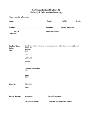 IAT Consultation Form for Grades 4-6