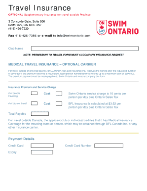 Travel Insurance Application Form