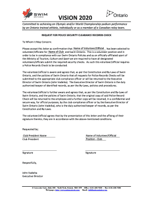 Sample community service letter - 2015 Security Clearance Letter Request - club template - PRC volunteer