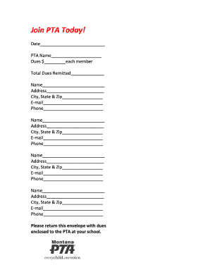 PTA Membership Application Form