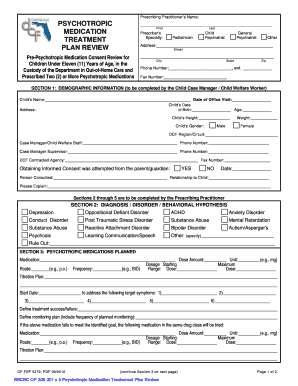 Psychotropic Medication Treatment Plan Review