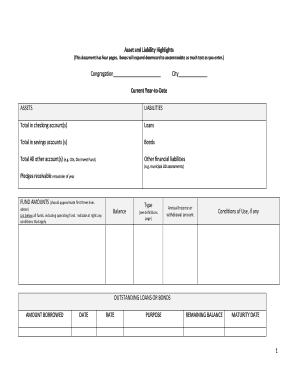 Asset and Liability Highlights