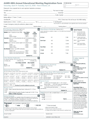 AANN Annual Educational Meeting Registration Form