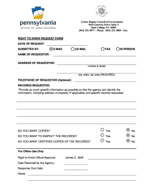 Right to Know Request Form