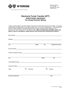 Electronic Funds Transfer Authorization Agreement