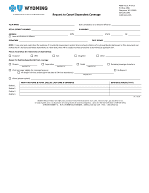 P O Box 2266 Cheyenne WY 82003 Request to Cancel