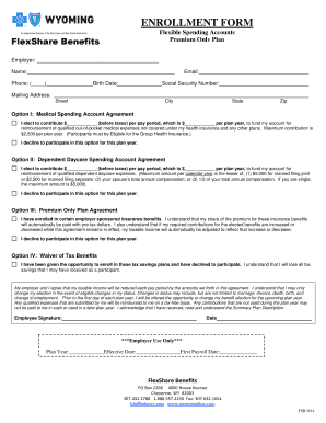 CrEnrollment Form FSA med2500M dep5000M 9 14