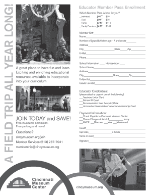 Educator Member Pass Enrollment Form