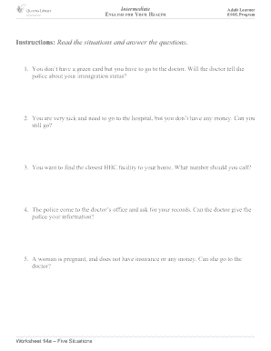 Healthcare Eligibility Worksheet