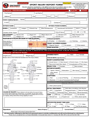 Sport Injury Report Form