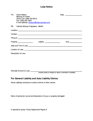 Loss Notice Form