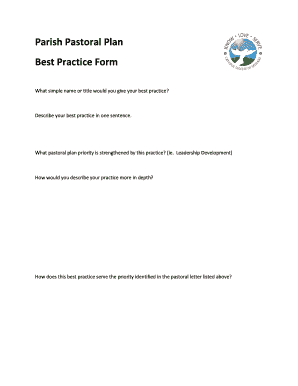 Parish Pastoral Plan Best Practice Form