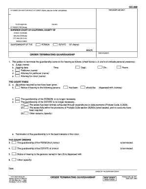 Order Terminating Guardianship