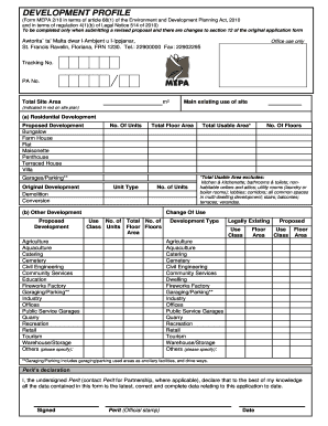 Malta Development Profile Form