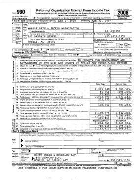 Form 990 Tax Exempt Organization Return