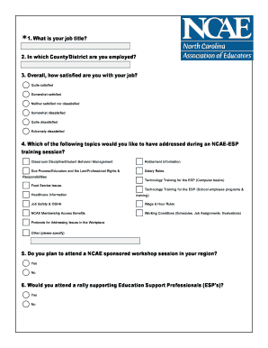 NCAE-ESP Training Survey