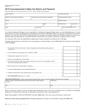 Michigan Concessionaire Sales Tax Return