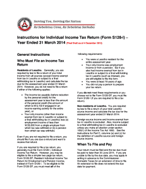 Lesotho Individual Income Tax Return