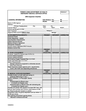 Pennsylvania QRS Inspection Checklist