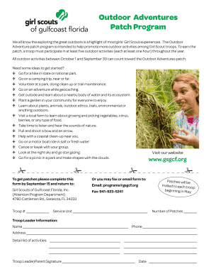 Girl Scouts Outdoor Adventure Patch Program