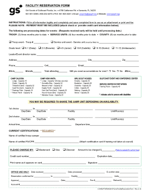 Girl Scouts Facility Reservation Form