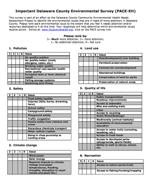 Delaware County Environmental Survey