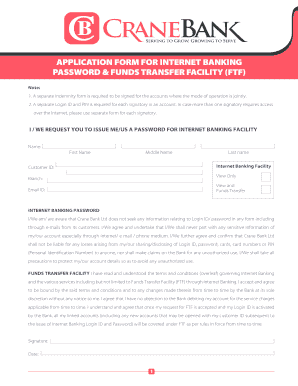Internet Banking Application Form