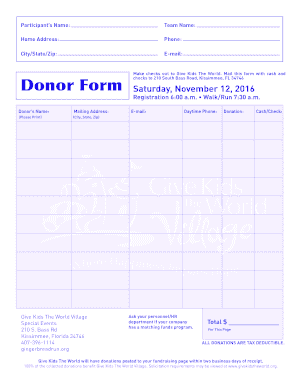 Give Kids The World Donor Form