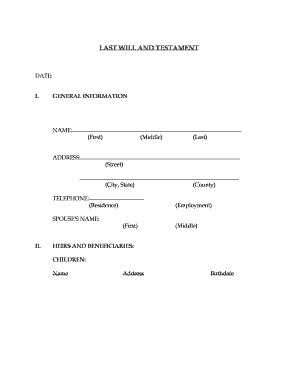 Last Will and Testament