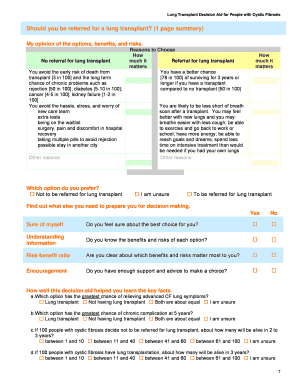 Lung Transplant Decision Aid for Cystic Fibrosis