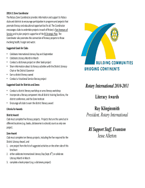 Rotary Literacy Award Application Form