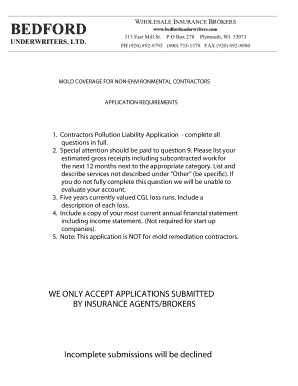 Contractors Pollution Liability Application