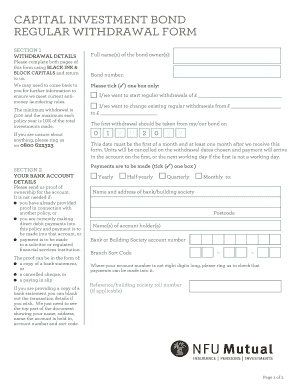 Capital Investment Bond Regular Withdrawal Form