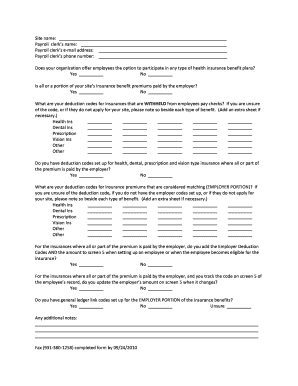 Employee Health Insurance Benefit Form