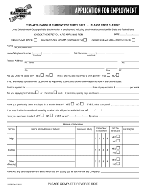 Application for Employment