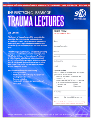 Society of Trauma Nurses Order Form