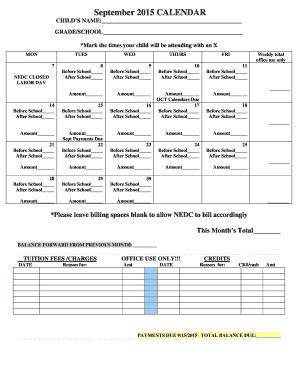 Childcare Attendance and Billing Form