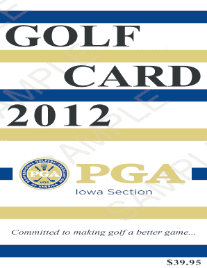 2012 Iowa PGA Golf Card