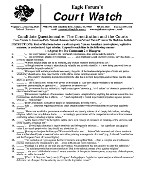 Candidate Questionnaire: The Constitution and the Courts