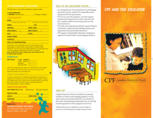 Canadian Parents for French Membership Application