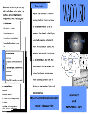 Gifted and Talented Student Nomination Form