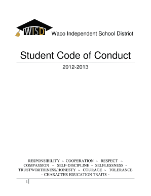 Waco ISD Student Code of Conduct Acknowledgment