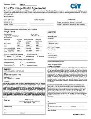 Cost Per Image Rental Agreement